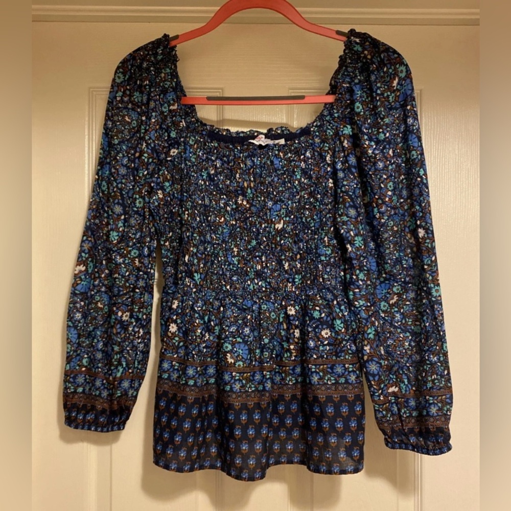 Vineyard Vines Fenwick Puff Sleeve Smocked Top